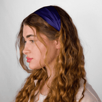 Navy Blue Pure Silk Headband - NOCHKA
