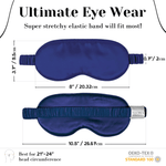 Navy Blue Pure Silk Sleep Mask Set - NOCHKA
