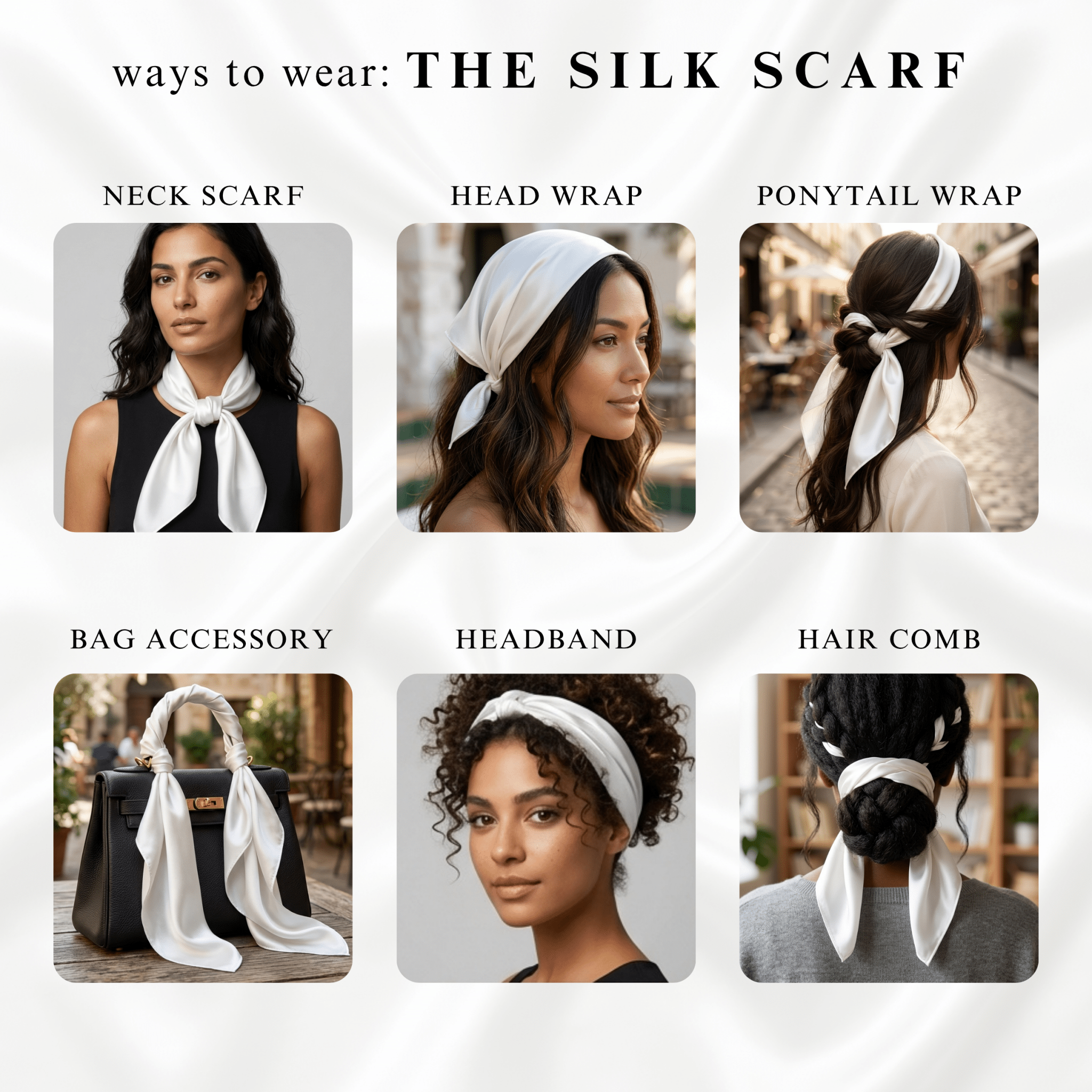 NOCHKA 100% Mulberry Silk Square Scarf – 27"x27" | 19 Momme 6A Grade Silk - NOCHKA
