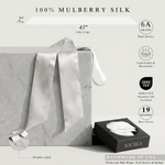 NOCHKA 100% Mulberry Silk Square Scarf – 2"x43" | 19 Momme 6A Grade Silk - NOCHKA
