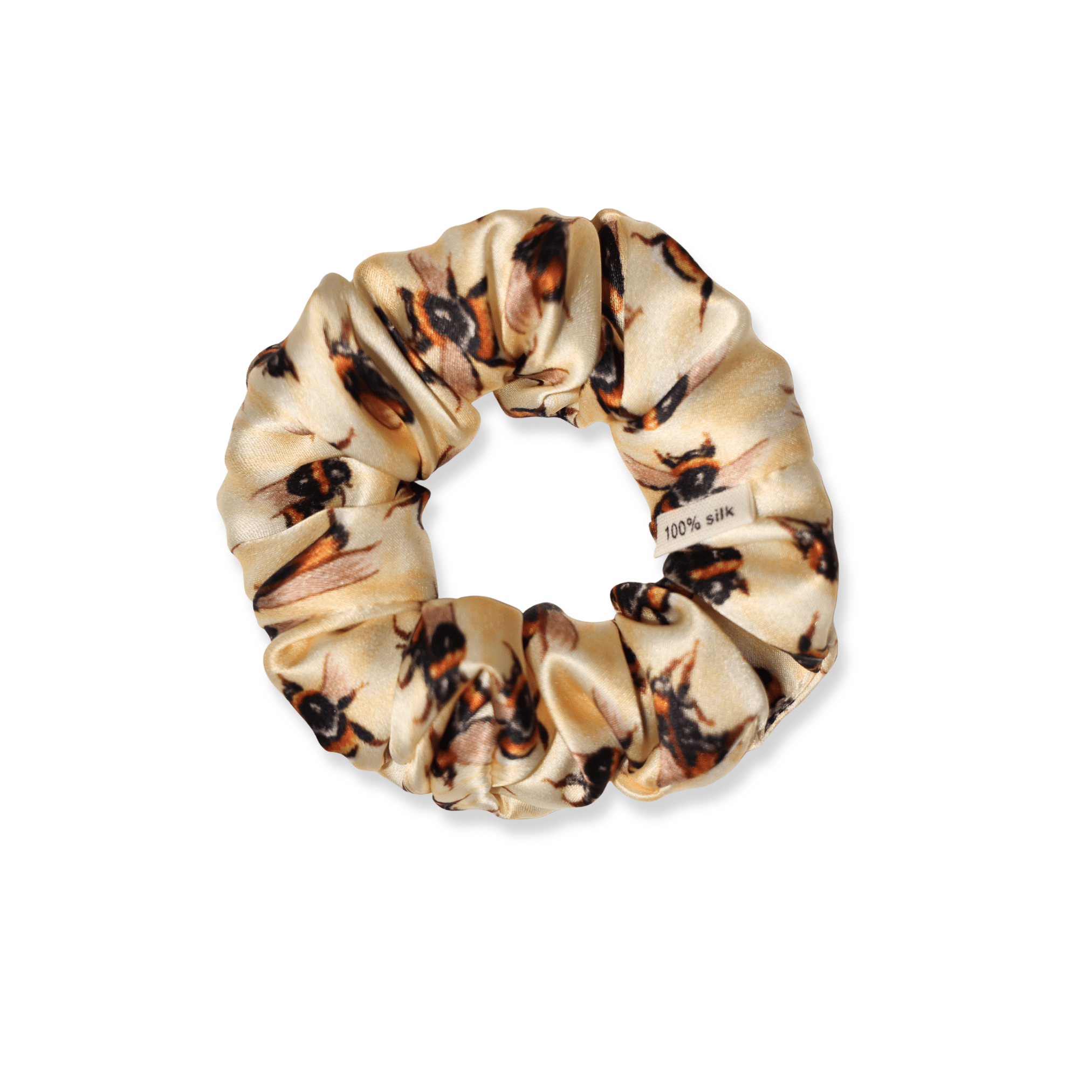 NOCHKA Bee's Print of Silk Scrunchies – Ultra Thin, Skinny, Regular & Jumbo - NOCHKA
