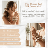 NOCHKA Bee's Print of Silk Scrunchies – Ultra Thin, Skinny, Regular & Jumbo - NOCHKA
