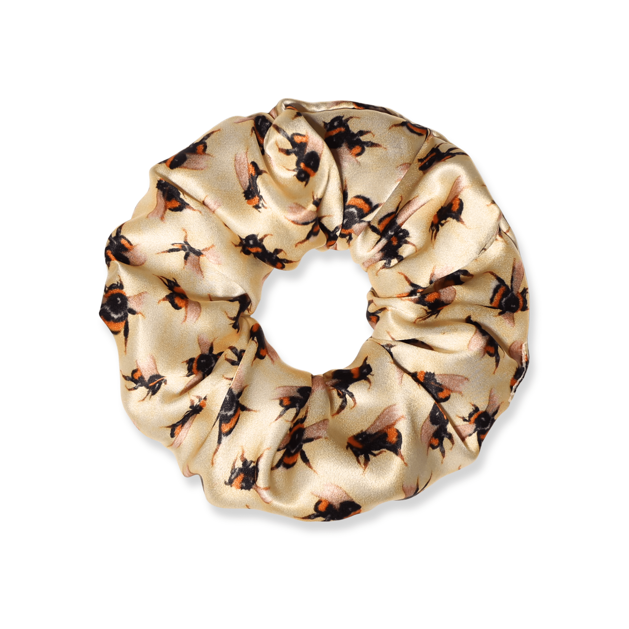 NOCHKA Bee's Print of Silk Scrunchies – Ultra Thin, Skinny, Regular & Jumbo - NOCHKA