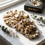 NOCHKA Bee's Print of Silk Scrunchies – Ultra Thin, Skinny, Regular & Jumbo - NOCHKA
