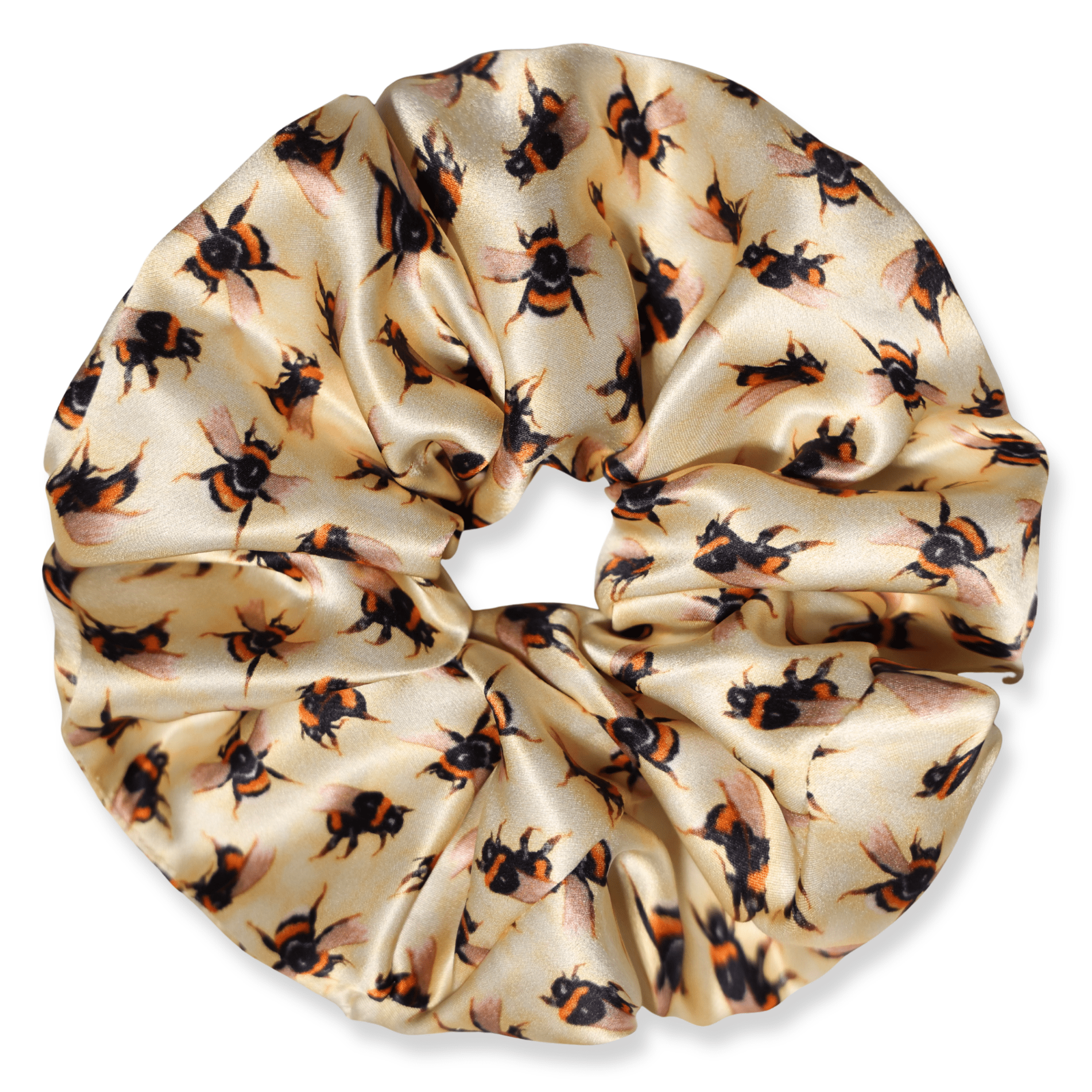 NOCHKA Bee's Print of Silk Scrunchies – Ultra Thin, Skinny, Regular & Jumbo - NOCHKA