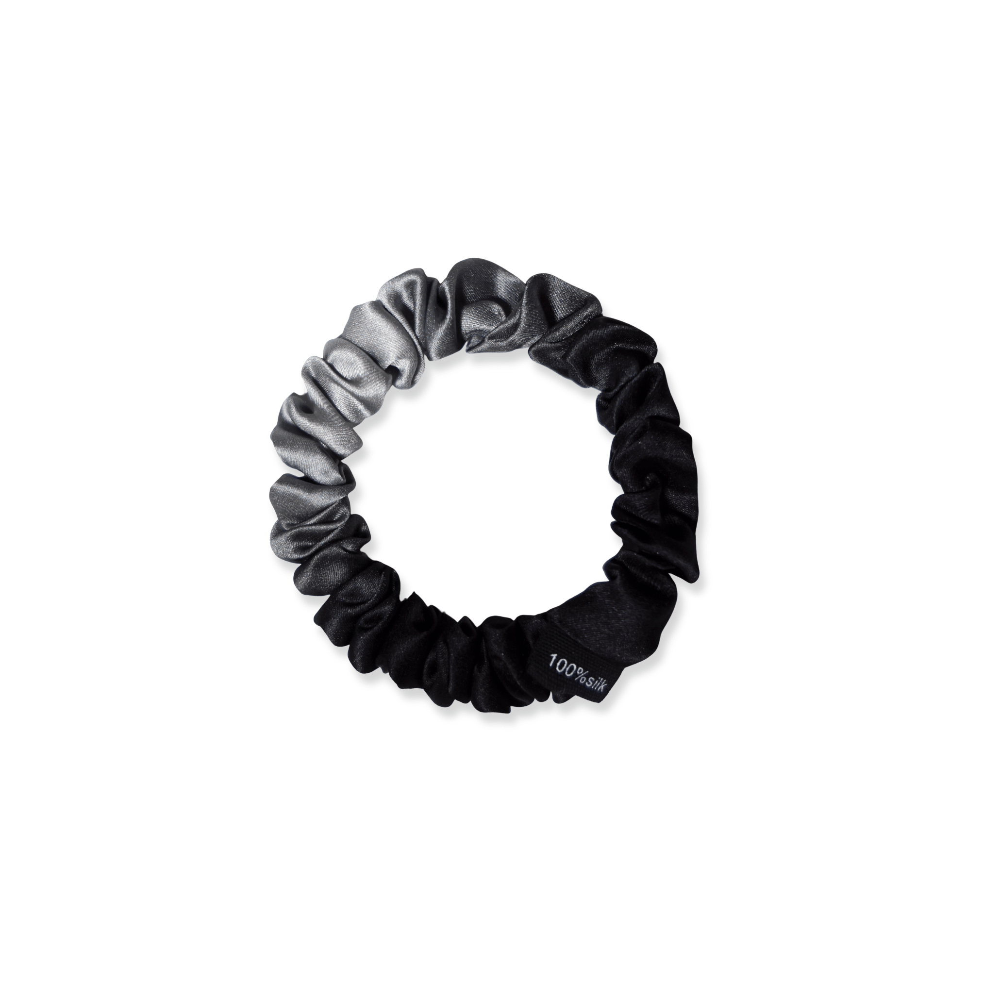 NOCHKA Black Gradient Print of Silk Scrunchies – Ultra Thin, Skinny, Regular & Jumbo - NOCHKA