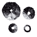 NOCHKA Black Gradient Print of Silk Scrunchies – Ultra Thin, Skinny, Regular & Jumbo - NOCHKA
