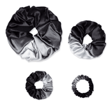 NOCHKA Black Gradient Print of Silk Scrunchies – Ultra Thin, Skinny, Regular & Jumbo - NOCHKA
