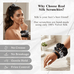 NOCHKA Black Gradient Print of Silk Scrunchies – Ultra Thin, Skinny, Regular & Jumbo - NOCHKA
