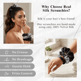NOCHKA Black Gradient Print of Silk Scrunchies – Ultra Thin, Skinny, Regular & Jumbo - NOCHKA
