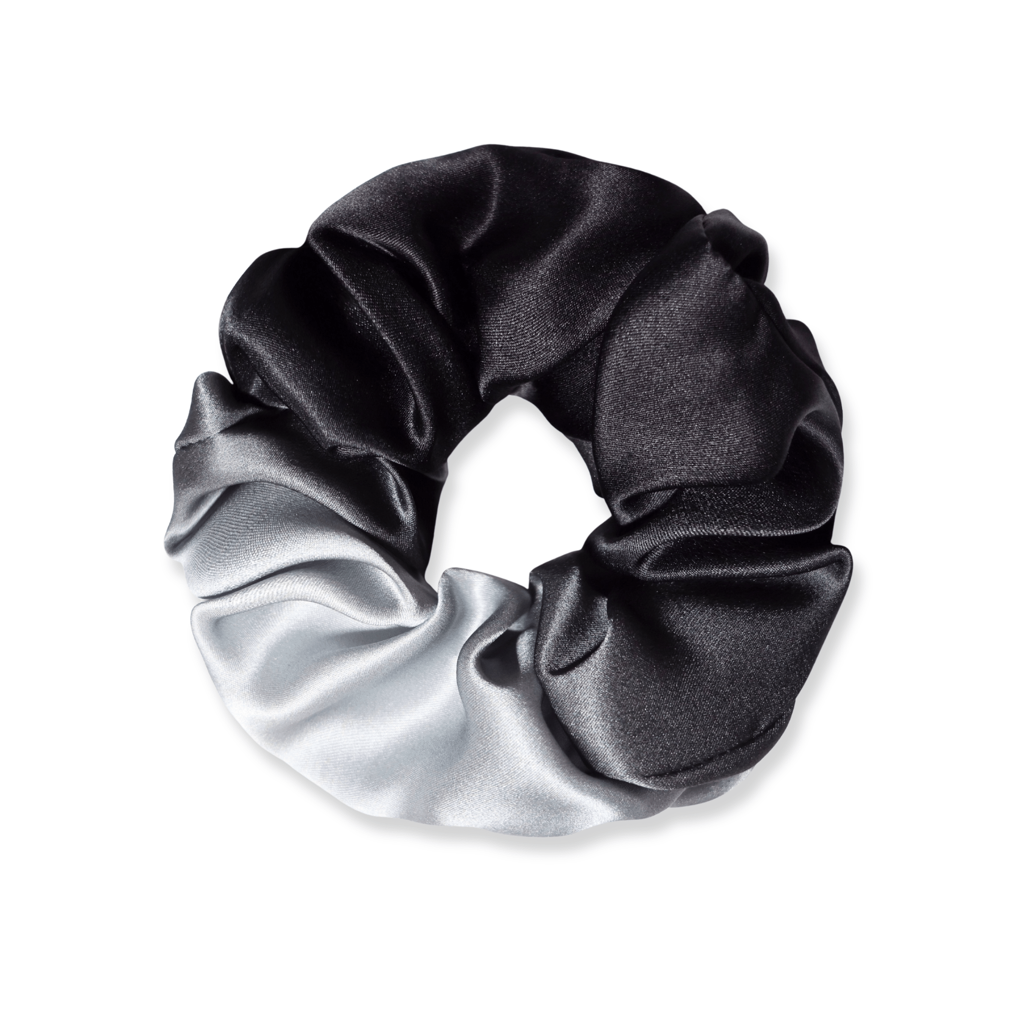 NOCHKA Black Gradient Print of Silk Scrunchies – Ultra Thin, Skinny, Regular & Jumbo - NOCHKA