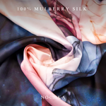 NOCHKA Blue & Blush Print of Silk Scrunchies – Ultra Thin, Skinny, Regular & Jumbo - NOCHKA
