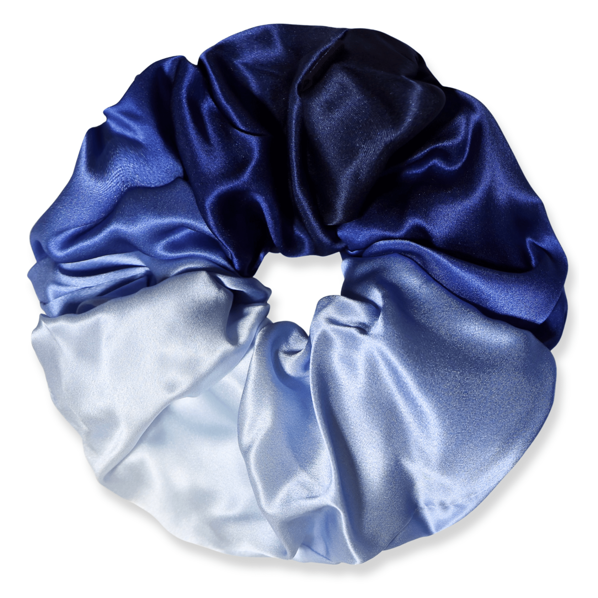 NOCHKA Blue Gradient Print of Silk Scrunchies – Ultra Thin, Skinny, Regular & Jumbo - NOCHKA