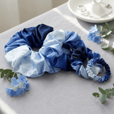 NOCHKA Blue Gradient Print of Silk Scrunchies – Ultra Thin, Skinny, Regular & Jumbo - NOCHKA
