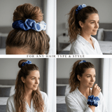 NOCHKA Blue Gradient Print of Silk Scrunchies – Ultra Thin, Skinny, Regular & Jumbo - NOCHKA
