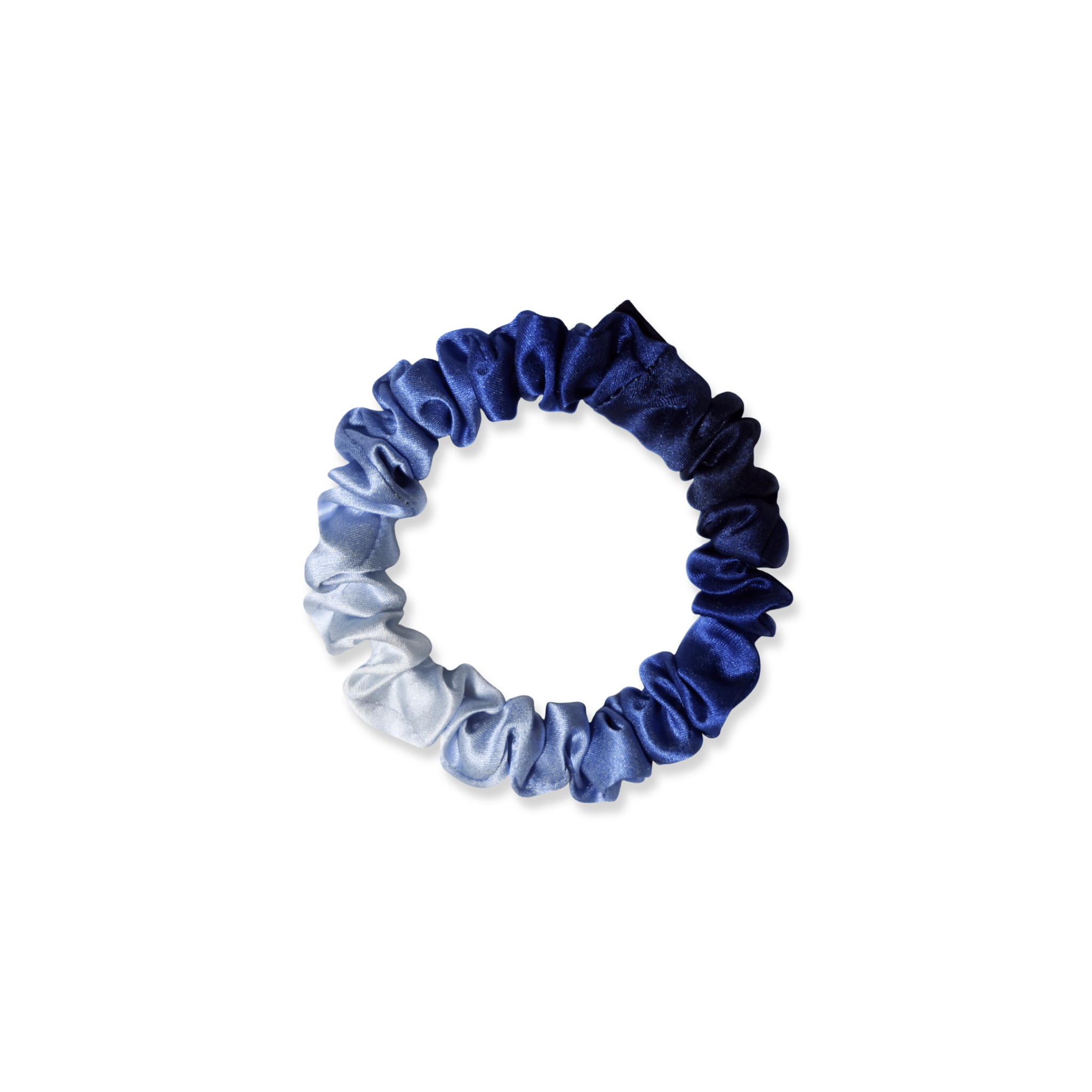 NOCHKA Blue Gradient Print of Silk Scrunchies – Ultra Thin, Skinny, Regular & Jumbo - NOCHKA