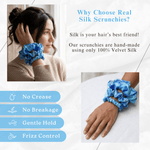 NOCHKA Blue Tie Dye Print of Silk Scrunchies – Ultra Thin, Skinny, Regular & Jumbo - NOCHKA
