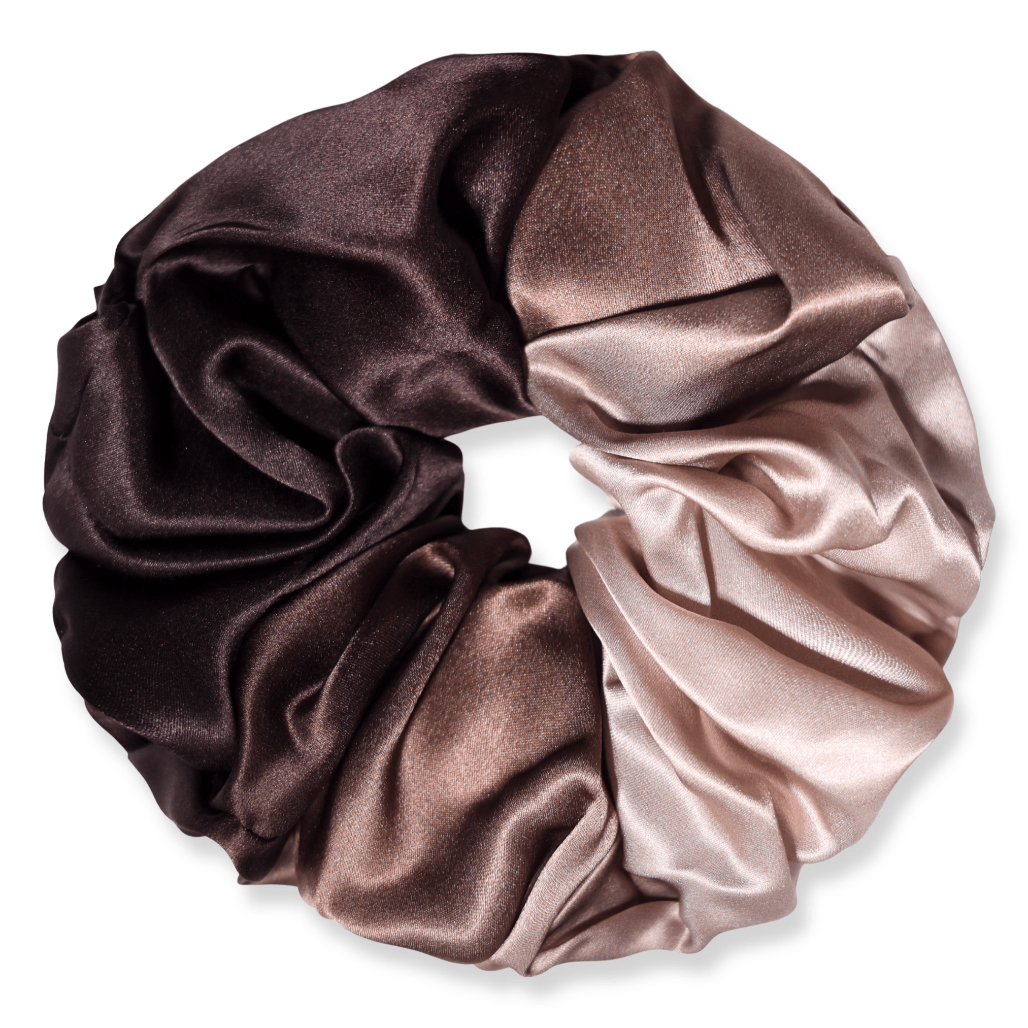 NOCHKA Brown Gradient Print of Silk Scrunchies – Ultra Thin, Skinny, Regular & Jumbo - NOCHKA
