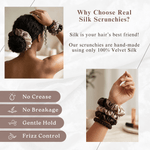 NOCHKA Brown Gradient Print of Silk Scrunchies – Ultra Thin, Skinny, Regular & Jumbo - NOCHKA
