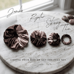 NOCHKA Brown Gradient Print of Silk Scrunchies – Ultra Thin, Skinny, Regular & Jumbo - NOCHKA
