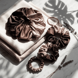 NOCHKA Brown Gradient Print of Silk Scrunchies – Ultra Thin, Skinny, Regular & Jumbo - NOCHKA
