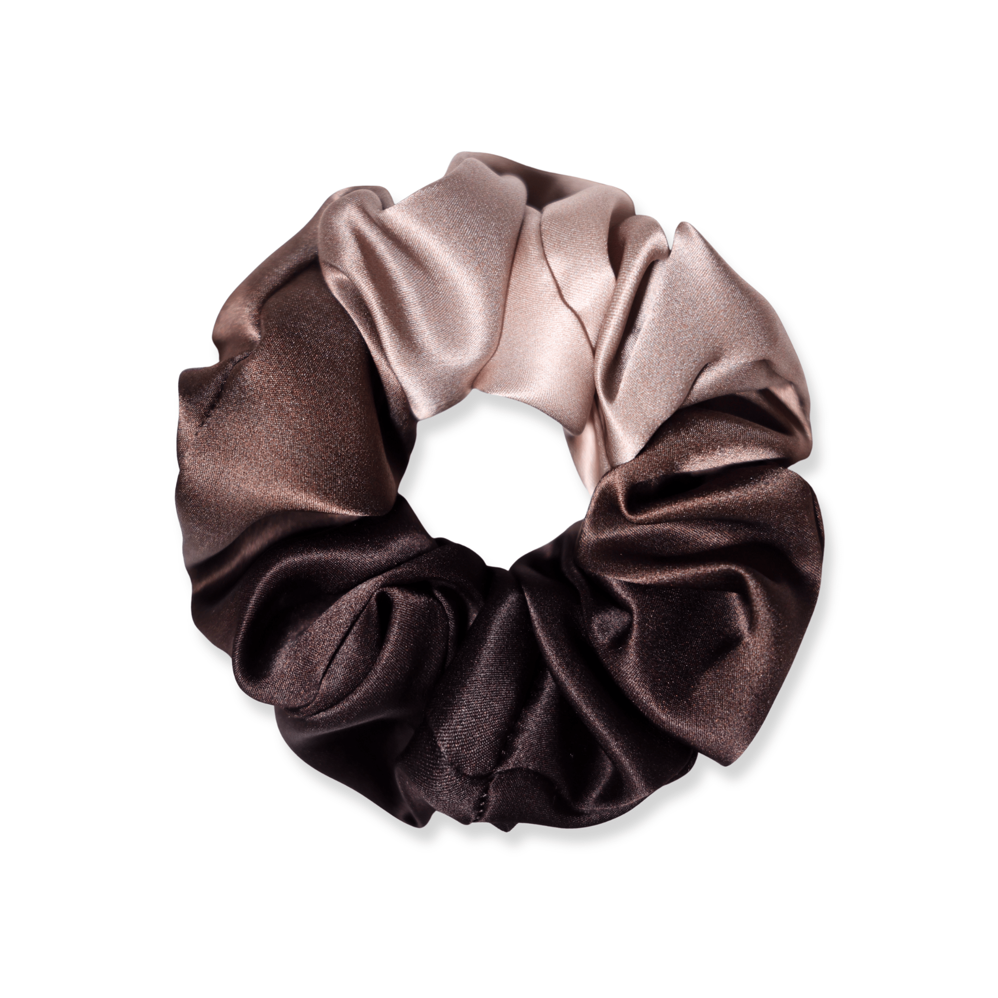 NOCHKA Brown Gradient Print of Silk Scrunchies – Ultra Thin, Skinny, Regular & Jumbo - NOCHKA
