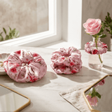 NOCHKA Cherry Blossom Print of Silk Scrunchies – Ultra Thin, Skinny, Regular & Jumbo - NOCHKA

