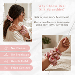 NOCHKA Cherry Blossom Print of Silk Scrunchies – Ultra Thin, Skinny, Regular & Jumbo - NOCHKA
