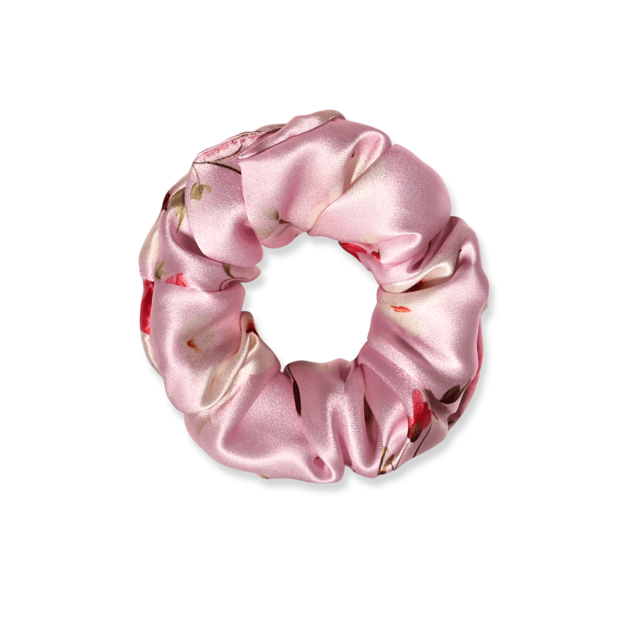 NOCHKA Cherry Blossom Print of Silk Scrunchies – Ultra Thin, Skinny, Regular & Jumbo - NOCHKA
