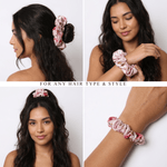 NOCHKA Cherry Blossom Print of Silk Scrunchies – Ultra Thin, Skinny, Regular & Jumbo - NOCHKA
