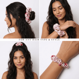NOCHKA Cherry Blossom Print of Silk Scrunchies – Ultra Thin, Skinny, Regular & Jumbo - NOCHKA
