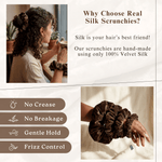 NOCHKA Chocolate Velvet Silk Scrunchies – Ultra Thin, Skinny, Regular & Jumbo Hair Ties – Soft Luxury Black Scrunchies for All Hair Types (Copy) - NOCHKA

