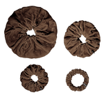 NOCHKA Chocolate Velvet Silk Scrunchies – Ultra Thin, Skinny, Regular & Jumbo Hair Ties – Soft Luxury Black Scrunchies for All Hair Types (Copy) - NOCHKA
