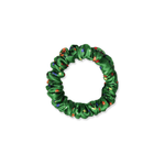 NOCHKA Christmas Lights on Green Print of Silk Scrunchies – Ultra Thin, Skinny, Regular & Jumbo - NOCHKA
