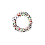 NOCHKA Christmas Lights on White Print of Silk Scrunchies – Ultra Thin, Skinny, Regular & Jumbo - NOCHKA
