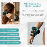 NOCHKA Chrysanthemum Print of Silk Scrunchies – Ultra Thin, Skinny, Regular & Jumbo - NOCHKA
