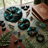 NOCHKA Chrysanthemum Print of Silk Scrunchies – Ultra Thin, Skinny, Regular & Jumbo - NOCHKA
