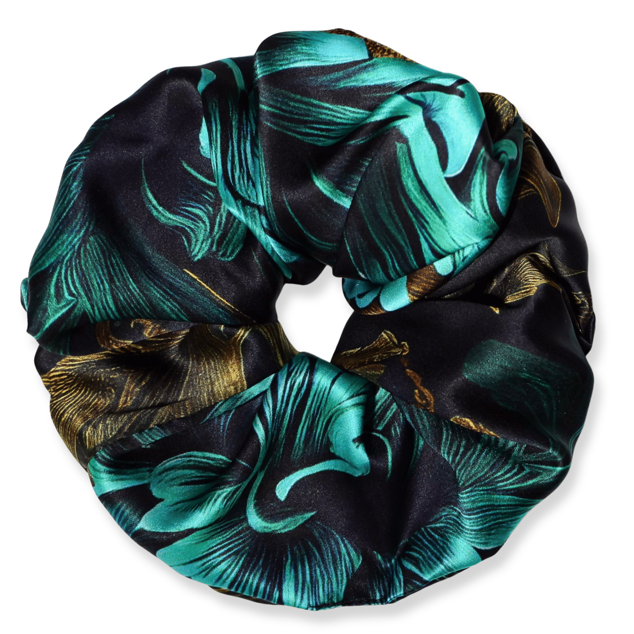 NOCHKA Chrysanthemum Print of Silk Scrunchies – Ultra Thin, Skinny, Regular & Jumbo - NOCHKA
