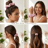 NOCHKA Dusty Rose Velvet Silk Scrunchies – Ultra Thin, Skinny, Regular & Jumbo Hair Ties – Soft Luxury Black Scrunchies for All Hair Type - NOCHKA
