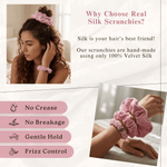 NOCHKA Dusty Rose Velvet Silk Scrunchies – Ultra Thin, Skinny, Regular & Jumbo Hair Ties – Soft Luxury Black Scrunchies for All Hair Type - NOCHKA
