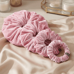 NOCHKA Dusty Rose Velvet Silk Scrunchies – Ultra Thin, Skinny, Regular & Jumbo Hair Ties – Soft Luxury Black Scrunchies for All Hair Type - NOCHKA
