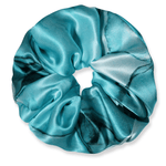 NOCHKA Dusty Turquoise Print of Silk Scrunchies – Ultra Thin, Skinny, Regular & Jumbo - NOCHKA
