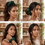 NOCHKA Evergreen Velvet Silk Scrunchies – Ultra Thin, Skinny, Regular & Jumbo Hair Ties – Soft Luxury Black Scrunchies for All Hair Types - NOCHKA
