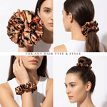 NOCHKA Fall Leaves Print of Silk Scrunchies – Ultra Thin, Skinny, Regular & Jumbo - NOCHKA
