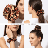 NOCHKA Fall Leaves Print of Silk Scrunchies – Ultra Thin, Skinny, Regular & Jumbo - NOCHKA
