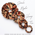 NOCHKA Fall Leaves Print of Silk Scrunchies – Ultra Thin, Skinny, Regular & Jumbo - NOCHKA
