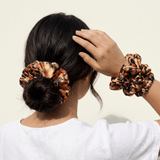 NOCHKA Fall Leaves Print of Silk Scrunchies – Ultra Thin, Skinny, Regular & Jumbo - NOCHKA
