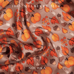 NOCHKA Fall Theme Print of Silk Scrunchies – Ultra Thin, Skinny, Regular & Jumbo - NOCHKA
