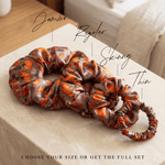 NOCHKA Fall Theme Print of Silk Scrunchies – Ultra Thin, Skinny, Regular & Jumbo - NOCHKA
