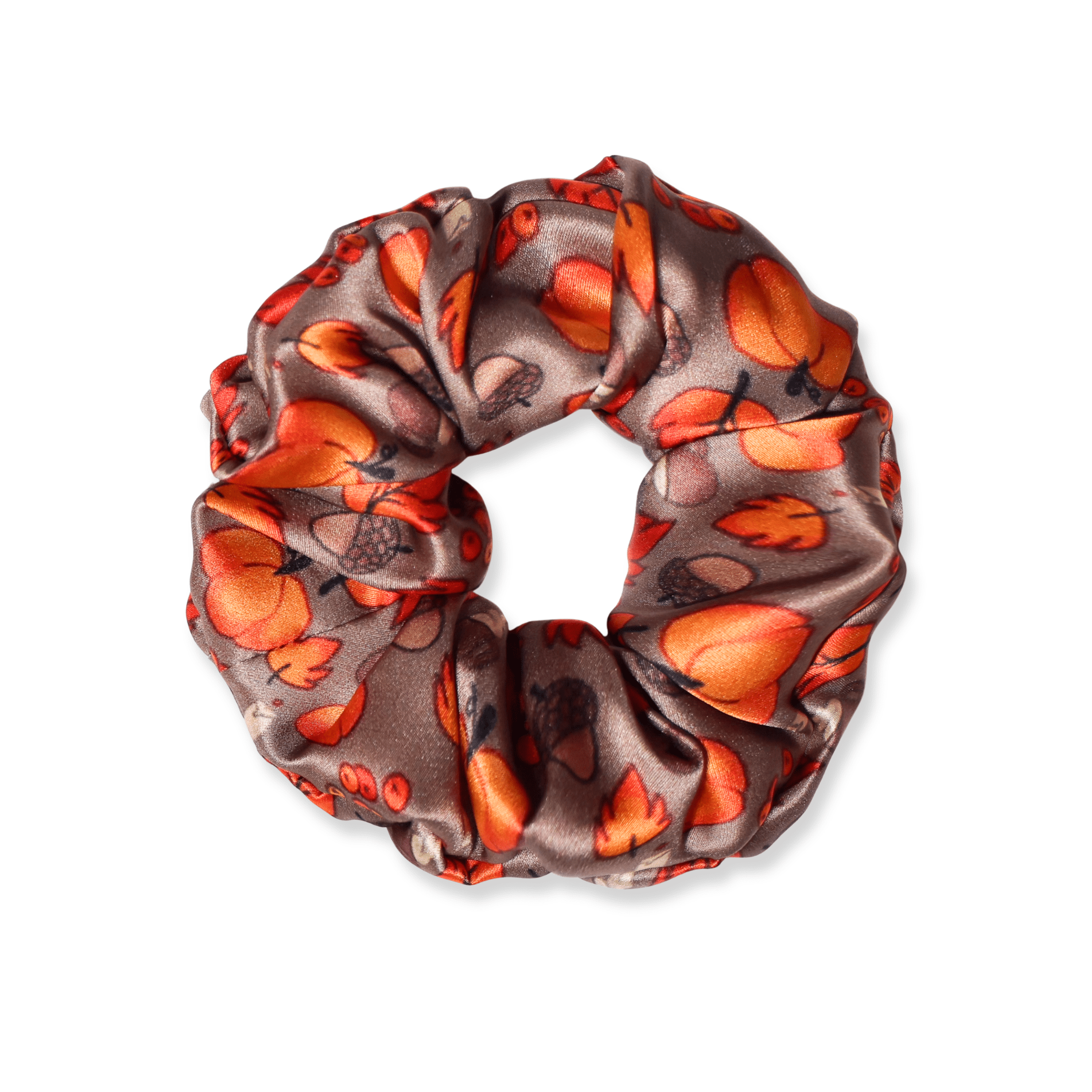 NOCHKA Fall Theme Print of Silk Scrunchies – Ultra Thin, Skinny, Regular & Jumbo - NOCHKA